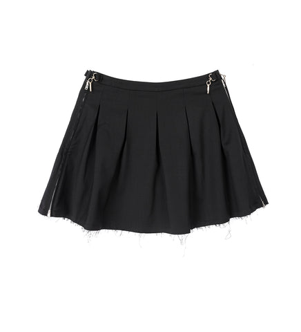 OBJECT SKIRT BLACK WORSTED WOOL