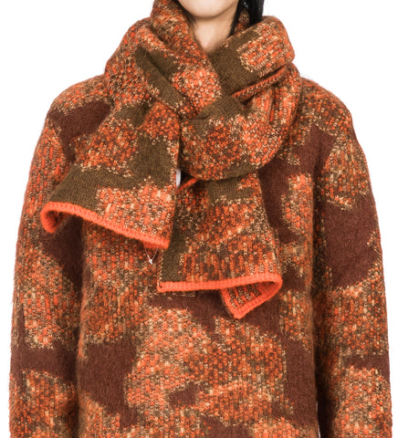 ERL ROUND NECK JACQUARD SCARF ORANGE