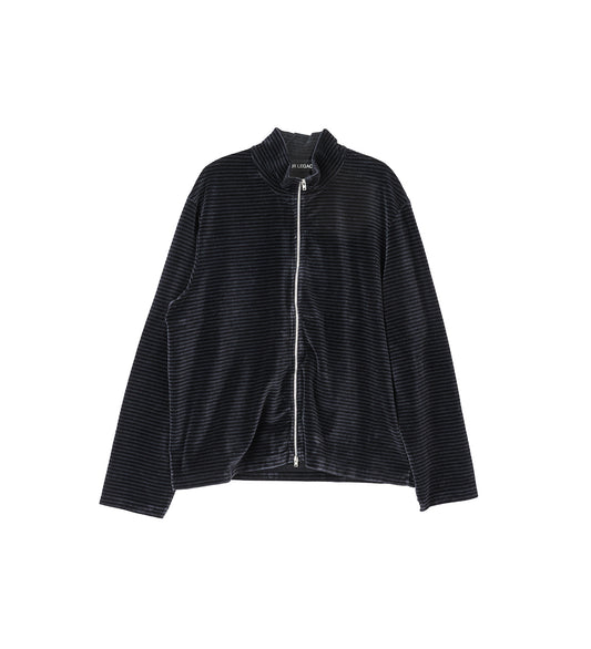 SHRUNKEN FULLZIP POLO PHANTOM STRIPE VELOUR