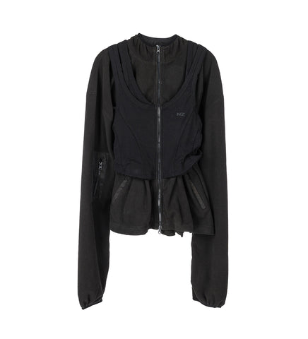 ZIP TANK FLEECE SWEATSHIRT BLACK