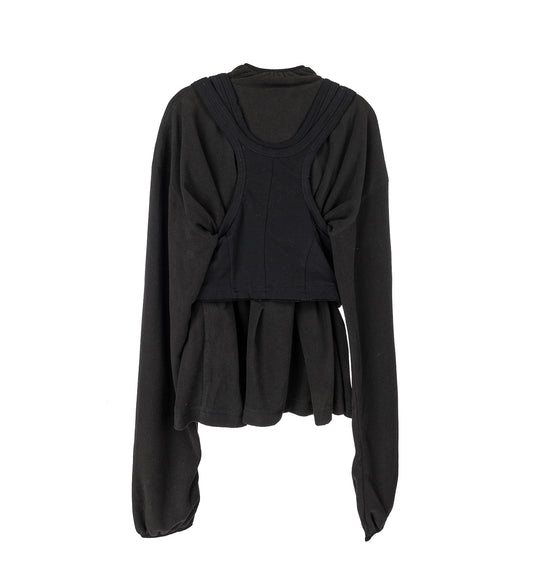 ZIP TANK FLEECE SWEATSHIRT BLACK