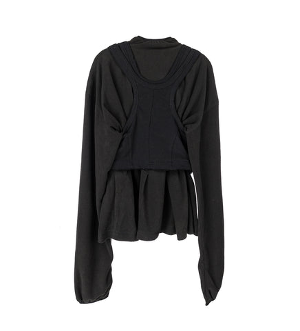 ZIP TANK FLEECE SWEATSHIRT BLACK