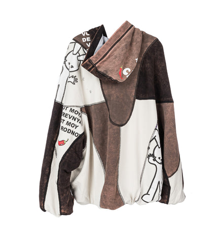 UPCYCLED ZIP-UP HOODIE JACKET MULTI