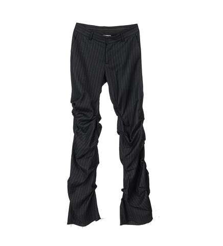 BOTCHED PINSTRIPE PANTS BLACK-WHITE STRIPED