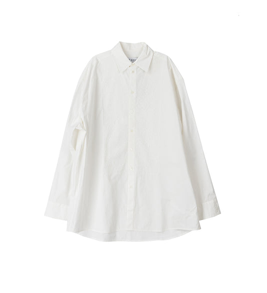 LACE APPLIQUE SHIRT WHITE