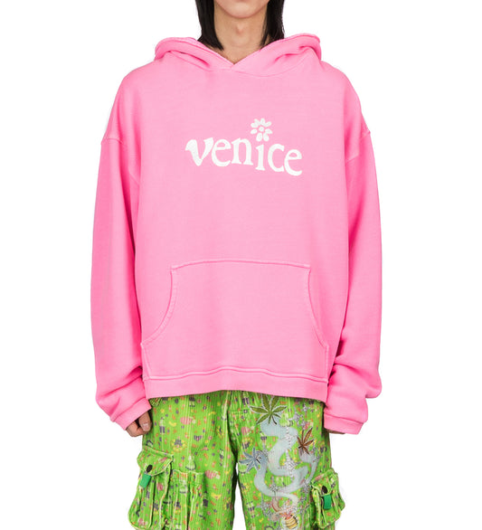 SILVER PRINTED VENICE HOODIE PINK