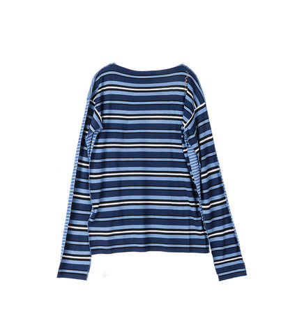 TWO PATERN SWEATER DARK BLUE/BLUE/WHITE