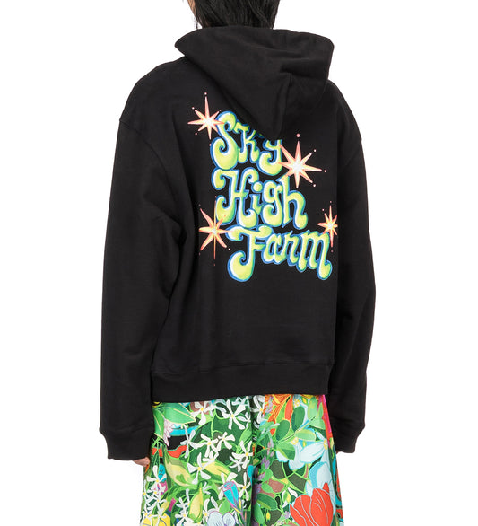 ALLY BO PERENNIALS PRINTED HOODY BLACK