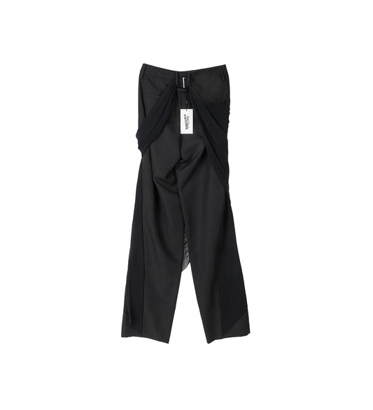TAILORED PANT WITH MESH SARONG BLACK