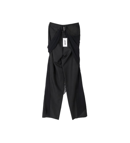TAILORED PANT WITH MESH SARONG BLACK