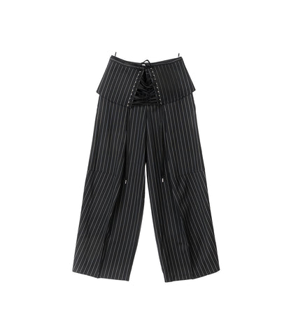 TAILORED PANT WITH REVERSED CORSET DETAIL BLACK/WHITE
