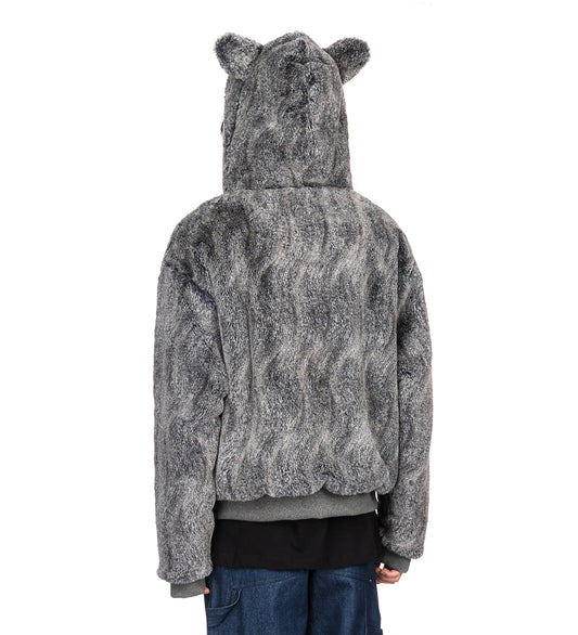 REVERSIBLE WOLF AND SHEEP HOODIE GREY / WHITE