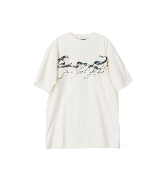 OVERSIZED TEE SHIRT PRINTED "TATTOO" OFFWHITE/BLACK