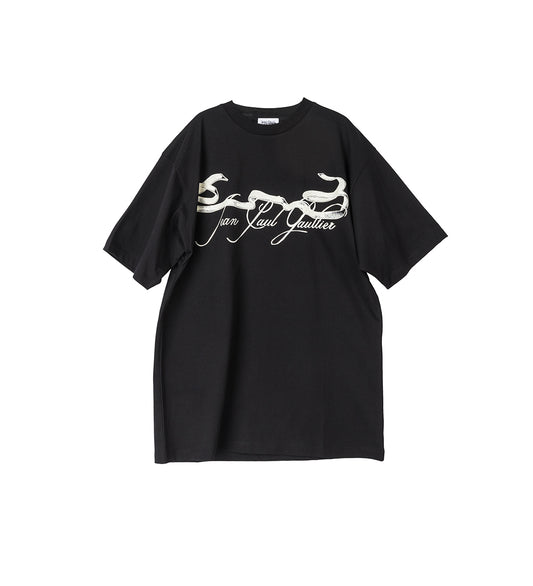 OVERSIZED TEE SHIRT PRINTED "TATTOO" BLACK/OFF WHITE