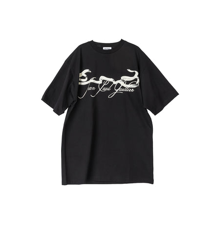 OVERSIZED TEE SHIRT PRINTED "TATTOO" BLACK/OFF WHITE