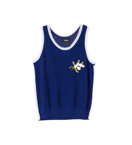 KNIT TANK TOP NAVY BLUE/BIAIS