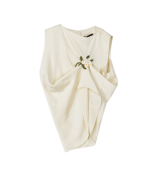 EMBROIDERY TOP DAKAR AVORIO