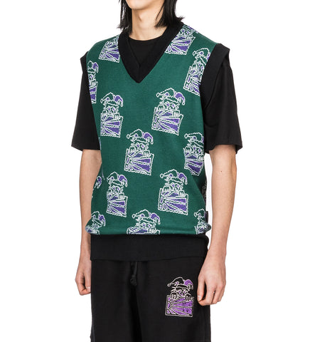 CLOWN SLEEVELESS JUMPER GREEN