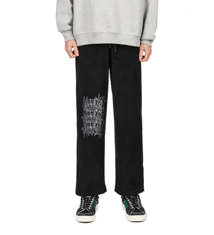 SNCL CORDUROY VACATION TROUSERS BLACK