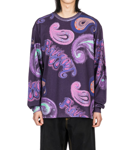 RASSVET PAISLEY LS T-SHIRT NAVY