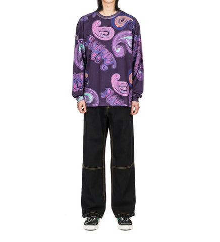 RASSVET PAISLEY LS T-SHIRT NAVY