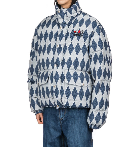 CARD SUITE PUFFER JACKET BLUE PRINT
