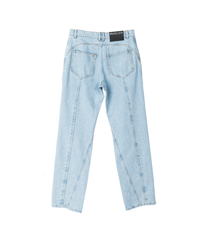 MEN'S STRAIGT LEG DENIM JEANS MEDIUM BLUE