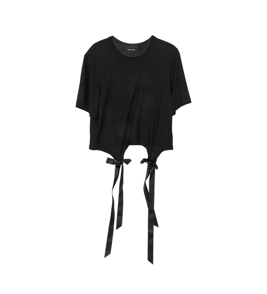 EASY T-SHIRT W/BOW TAILS BLACK