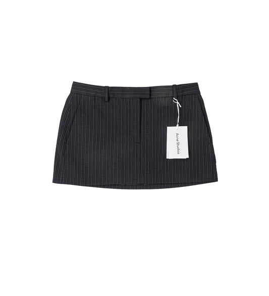 PINSTRIPE MINI SKIRT BLACK