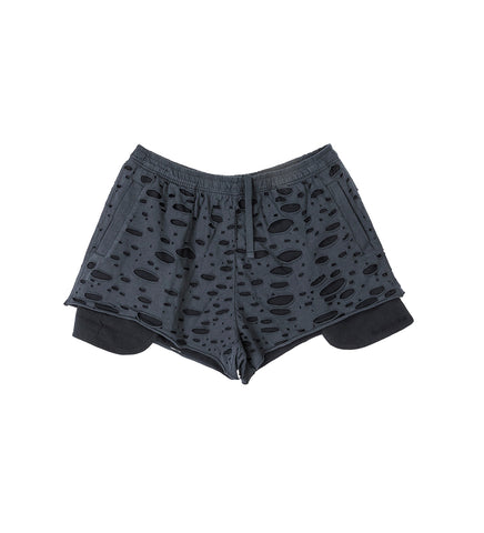 DISTRESSED SHORTS FADED BLACK