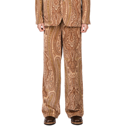 CMMN SWDN JACKSON WIDE BOOTCUT TROUSER PINK PAISLEY