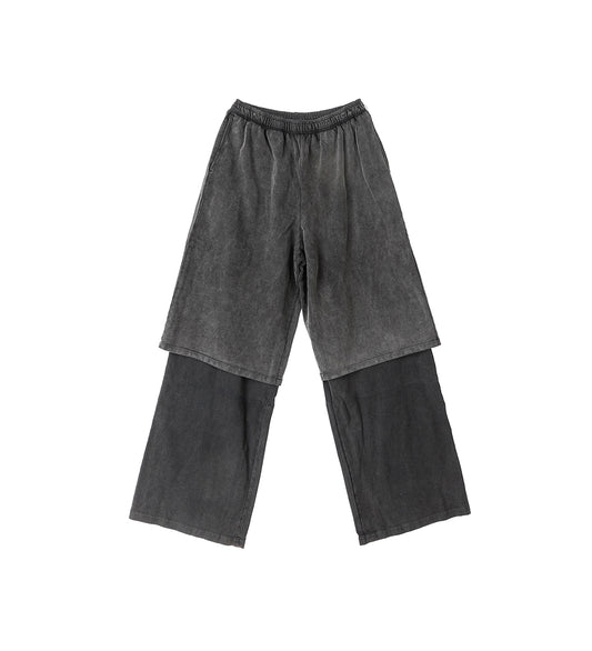LAYERED SWEATPANTS ANTHRACITE/BLACK