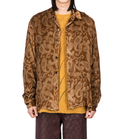 CMMN SWDN RANI LONG SLEEVE SHIRT BROWN PAISLEY