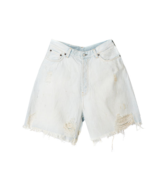 DESTROYED SHORT LIGHT BLUE/WHITE