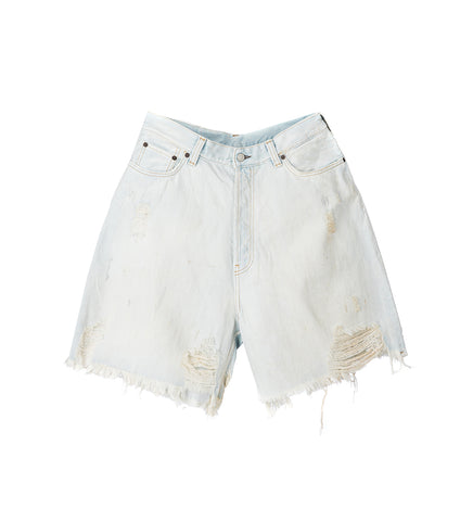 DESTROYED SHORT LIGHT BLUE/WHITE