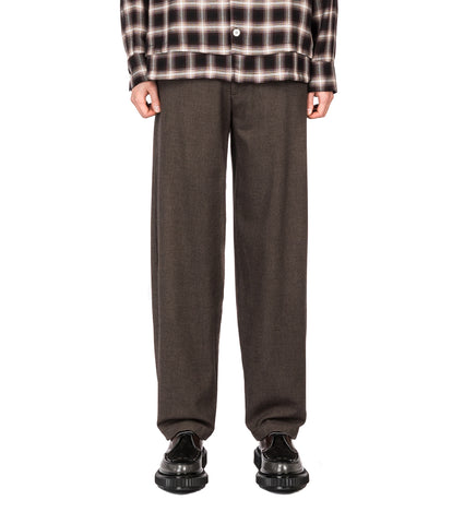 GOODFIGHT FLORIDER TROUSERS BRUSHED CHECK BROWN HERRINGBONE
