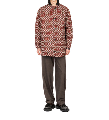 GOODFIGHT FLORIDER TROUSERS BRUSHED CHECK BROWN HERRINGBONE