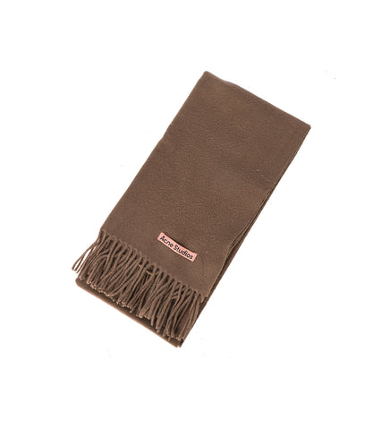 FRINGE WOOL SLIM SCARF CARMEL/BROWN
