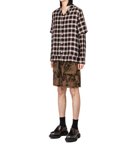 GROCERY GETTER CORDUROY SHORTS BROWN FLORAL