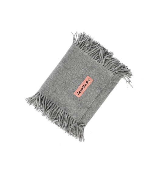DOUBLE FRINGE SCARF LIGHT GREY
