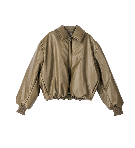 COATING BOMBER JACKET KHAKI GREEN