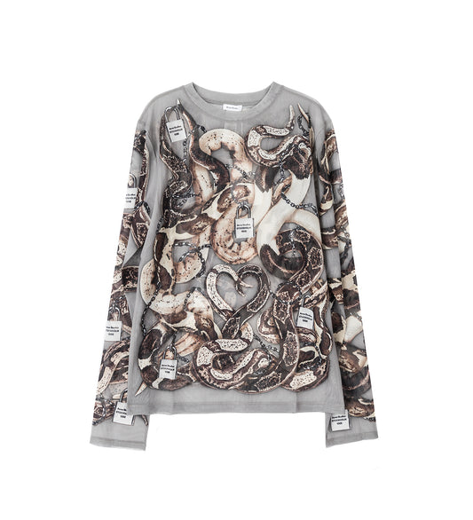 SNAKE PRINT LONGSLEEVE LIGHT GREY