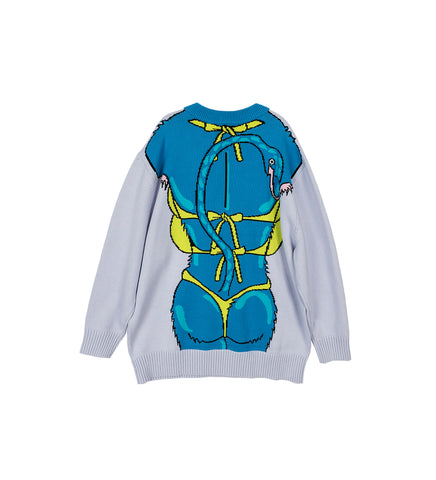 KNITTED SEXY BEASTS JUMPER BLUE