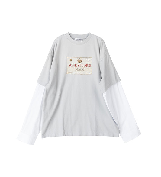 LAYERED PRINT T-SHIRT LIGHT GREY