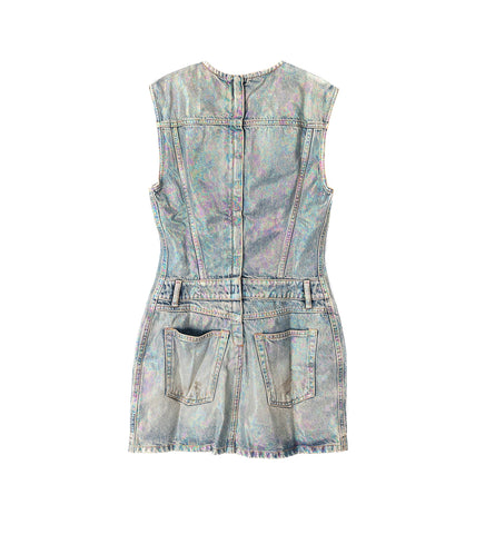 COATING DENIM DRESS MID BLUE