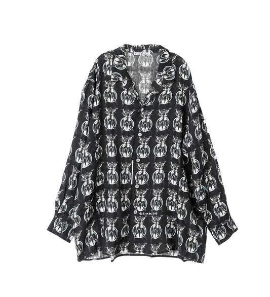 DC PRINT V NECK SHIRT BLACK