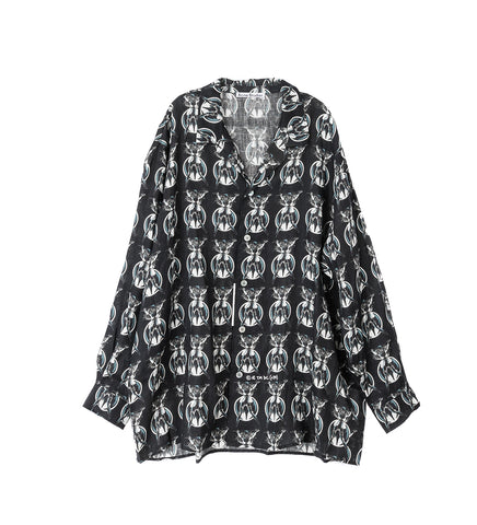 DC PRINT V NECK SHIRT BLACK