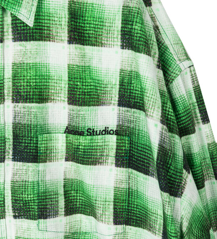 CHECK BUTTON UP SHIRT GREEN