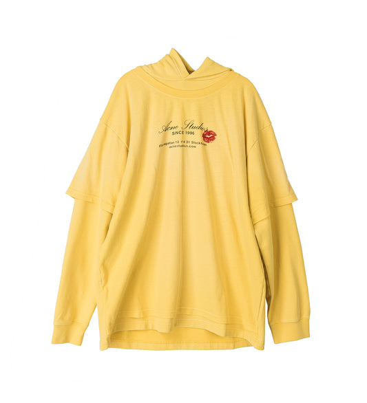 DOUBLE LAYERD HOODIE BRIGHT YELLOW