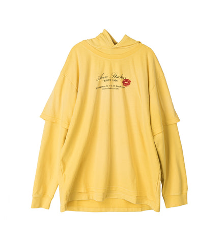 DOUBLE LAYERD HOODIE BRIGHT YELLOW